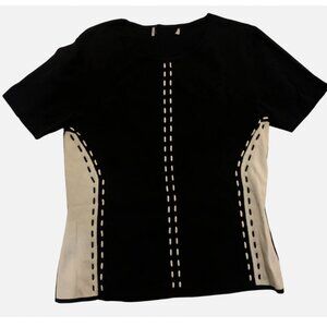 Vintage Black and White Women's Shirt Size Small